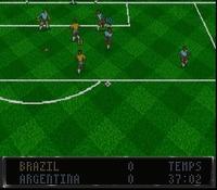 une photo d'Ã©cran de World Cup Striker sur Nintendo Super Nes